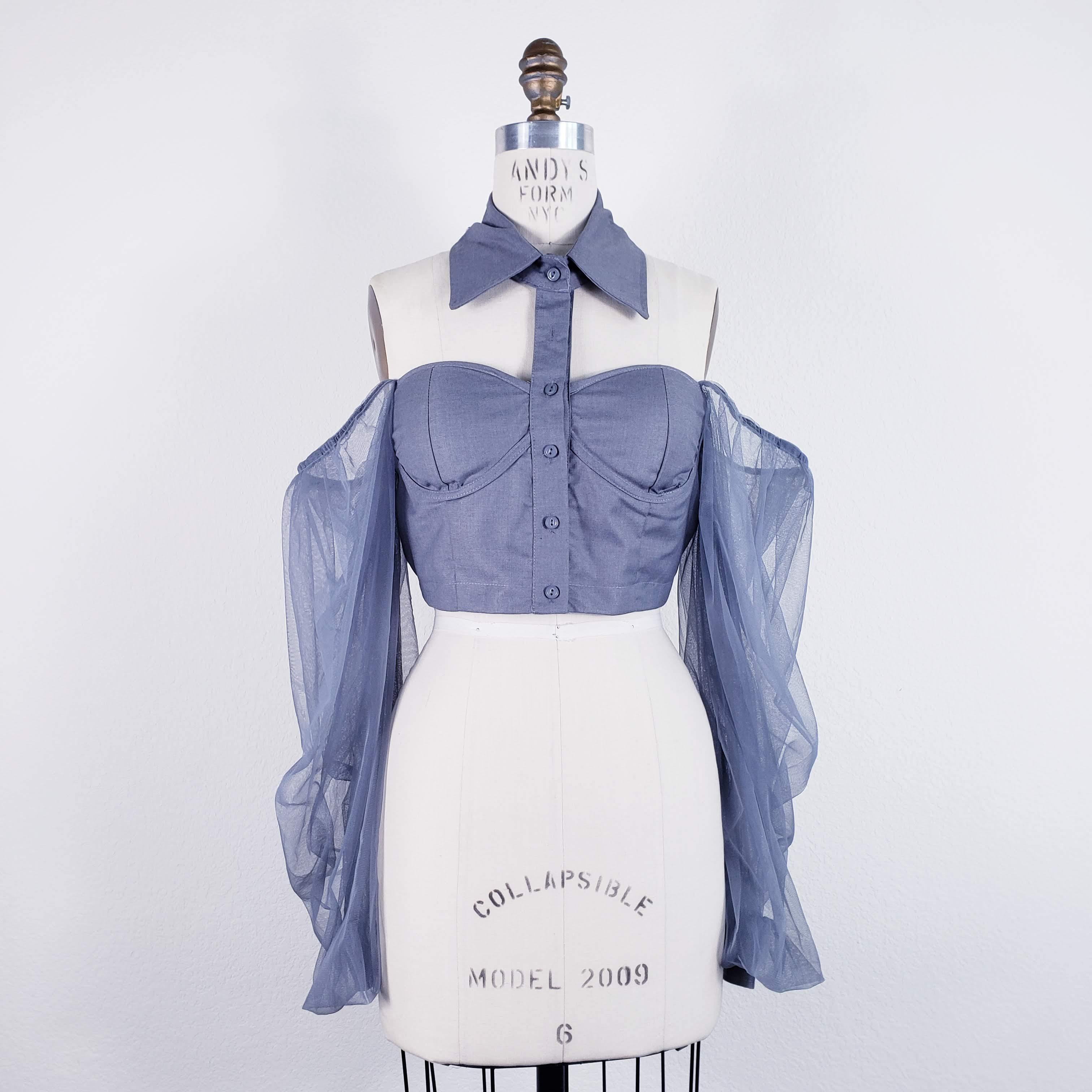 The Smokey Bandit Bustier Top With Sheer Sleeves – ChicCityVintage