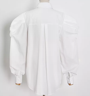 All Puffed Balloon Sleeve White Blouse – ChicCityVintage