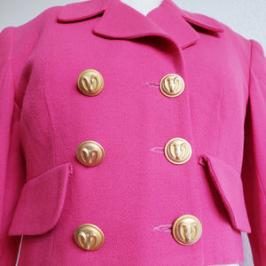 Vintage Fuschia Cropped Blazer Jacket Size 4 - ChicCityVintage