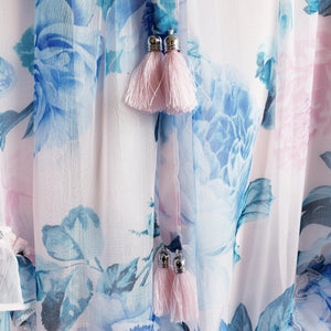 Ethereal Delight Chiffon Floral Maxi Dress - ChicCityVintage
