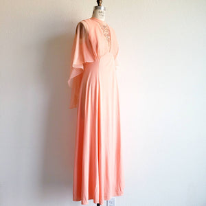 Vintage 70s Peach Maxi Dress - ChicCityVintage