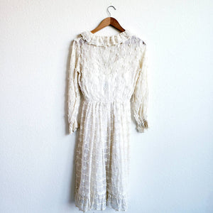 Vintage 70s Cream Mr. Mort Dress - ChicCityVintage