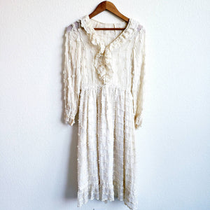 Vintage 70s Cream Mr. Mort Dress - ChicCityVintage