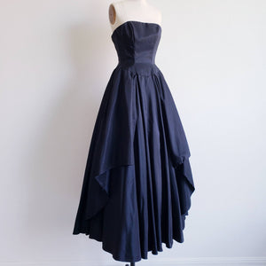 Vintage 80s Mike Benet Black Ball Gown - ChicCityVintage