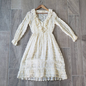 Vintage 70s Cream Mr. Mort Dress - ChicCityVintage