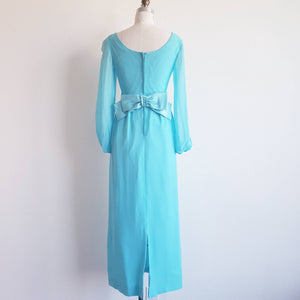 Vintage Baby Blue 70s Maxi Dress - ChicCityVintage