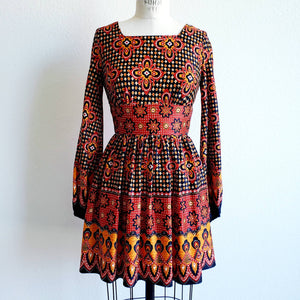Vintage 70s Kelly Arden Boho Mini Dress - ChicCityVintage