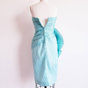 Vintage 80s BB Collections Teal Cocktail Dress - ChicCityVintage