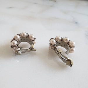 Vintage 50s/60s Faux Pearl Clip-On Earrings - ChicCityVintage