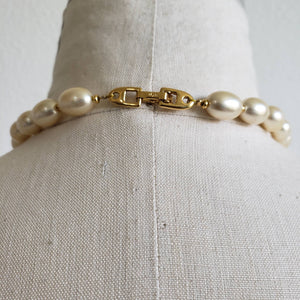Vintage Napier Gold and Cream Beaded Necklace - ChicCityVintage