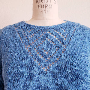 Vintage 70s/80s Blue Le Roy Knitwear Sweater - ChicCityVintage