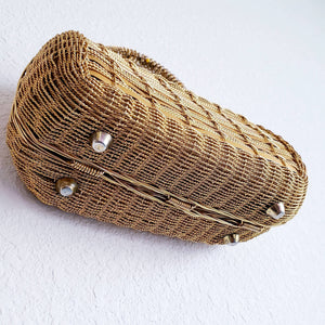 Vintage 50s/60s Belacap Italian Gold Metal Woven Handbag - ChicCityVintage