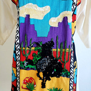 Vintage 80s/90s Carducci Sequin Western Tee - ChicCityVintage