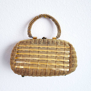 Vintage 50s/60s Belacap Italian Gold Metal Woven Handbag - ChicCityVintage