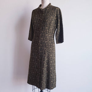 Vintage 60s Black And Gold Lurex Dress - ChicCityVintage