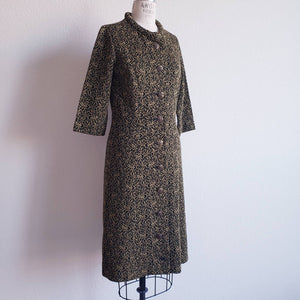 Vintage 60s Black And Gold Lurex Dress - ChicCityVintage