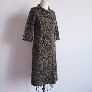 Vintage 60s Black And Gold Lurex Dress - ChicCityVintage