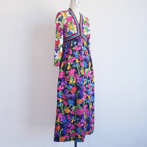 Vintage 70s Goldworm Floral Maxi Dress - ChicCityVintage